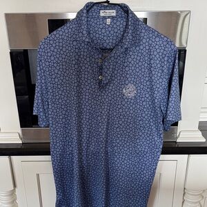Peter Millar Blue Micro-Circle Print Polo